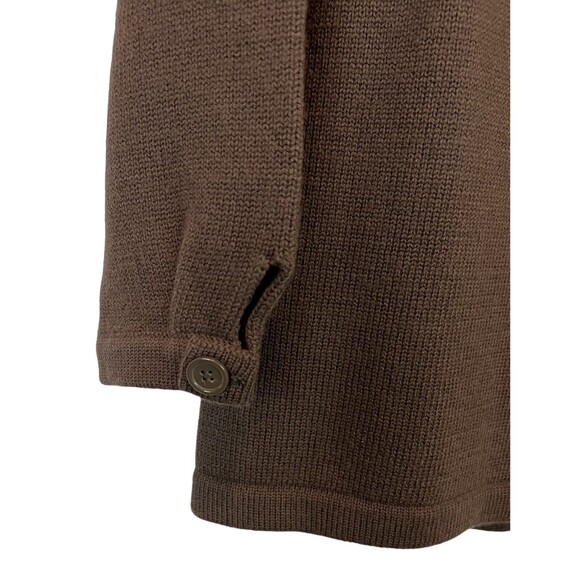 Elena Solano Women's Merino Wool Sweater Size L Brown Double Breasted Cardigan - Picture 3 of 5